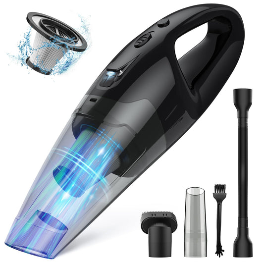BSRCO Handheld Vacuum Cordless Rechargeable, Mini Car Vacuum Cleaner with LED, USB Charge, 1.65LBs Hand Vacuum Cordless, 25 Minutes Run Time for Car/Home/Pet Hair