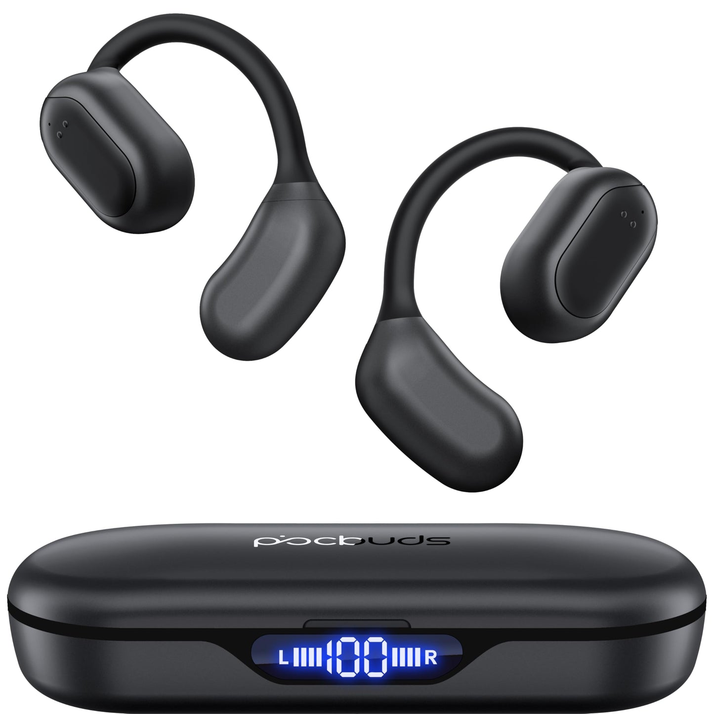 AI Translation Earbuds Real Time, 164 Languages & Accents, Translator Earbuds 90H Playtime, Translation Headphone LED Display Audifonos Traductores Inglés Español for Travel Business Meeting, Black