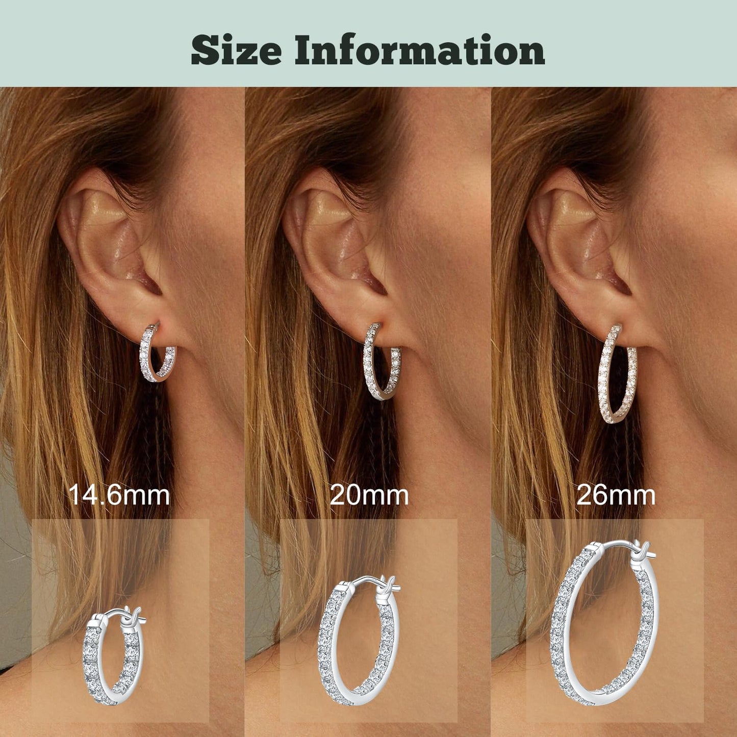 14K Gold Plated Hoop Earrings for Sensitive Ears Women Big Cubic Zirconia Hoops Large Round Earrings Hypoallergenic