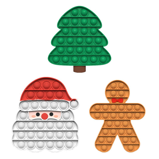 Christmas Bubbles Pop Fidget Toys, Stocking Stuffers Gifts for Grandkids Kids Toddler Boys Girls, Silicone Sensory Autism/ADHD Stress Relief Party Favors Bulk (Santa Claus, Tree, Gingerbread Man)