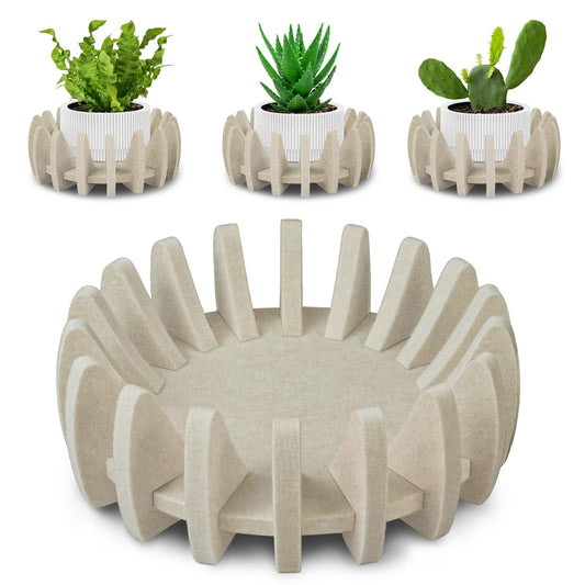 BXI Felt Plant Stand Indoor - Fits Up to 5 Inch Pot Modern Planter Shelf, Creative DIY Flower Support, Water Absorbent Corner Saucer Holder for Home Office Living Room Decor, Sturdy Table Protector