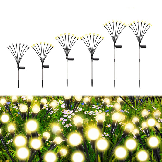 Galavasen Firefly Lights Solar Outdoor, 8 Modes 800mAh Swaying Solar Firefly Garden Lights Stakes Outdoor Waterproof for Outside Yard Patio Plant Christmas Holiday Garden Decor Warm White(6 Pack)