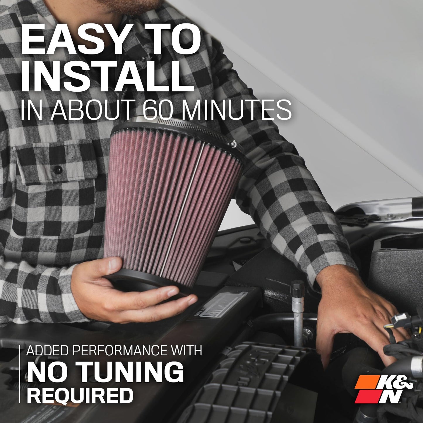 K&N Cold Air Intake System: High-Flow Air Filter, Increase Performance & Acceleration: Compatible with 2016-2021 HONDA: Civic, 63-3516