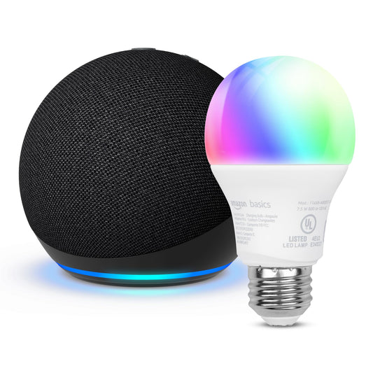 Echo Dot with Amazon Basics Smart Color Bulb
