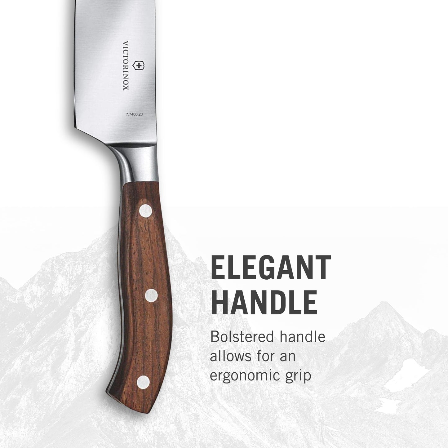Victorinox Grand Maitre Chef's Knife - Sharp Kitchen Knife with Straight Edge - Ergonomic Cooking Knife - Premium Kitchen Essentials - Wood Handle, 8"