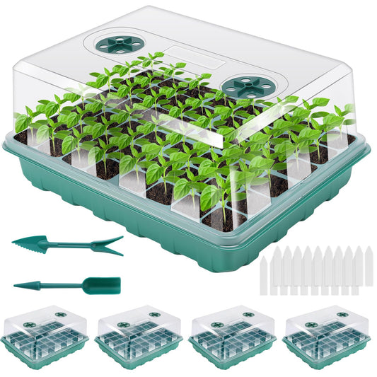 Eglotes 192 Cell Seed Starter Tray, Seed Starter Kit with Adjustable Humidity Dome, Seed Starting Trays Plant Starter Kit for Seeds Growing Starting, Indoor Gardening, Greenhouse