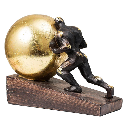 Lukitas Sisyphus Sculpture Home Decor, Struggler Statue, Sportsman Figurine Ornament for Office Living Room, Resin L8.5''