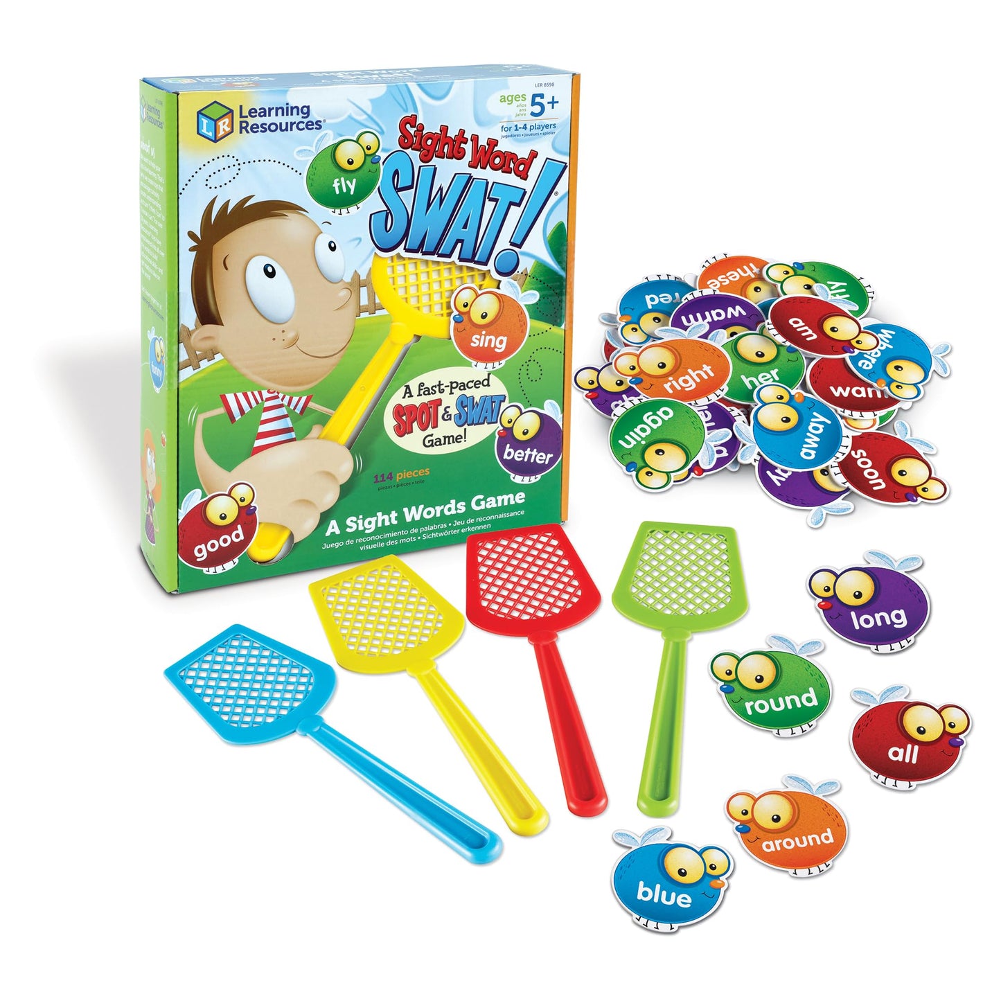 Learning Resources Sight Word Swat A Sight Words Game - Phonics Flash Cards, Board Games for Kids, Montessori Spelling , Homeschool, Classroom Must Haves, Teacher Supplies, Gifts for Boys and Girls