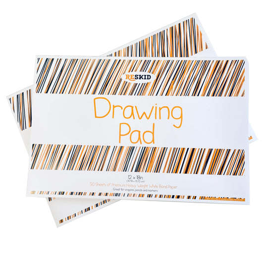 Reskid Drawing Paper Pad (12 x 18 inches) - 50 Sheets, 2-Pack Coloring Art Pads, Sketch (12x18 (2PACK))