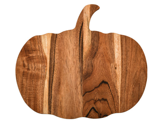 Treen Art Wooden Halloween Cutting Board for Kitchen, 12"L x 13"W Pumpkin Butcher Block Piece with Handle, Charcuterie Platter for Cheese, fruits and Salad Serving Board