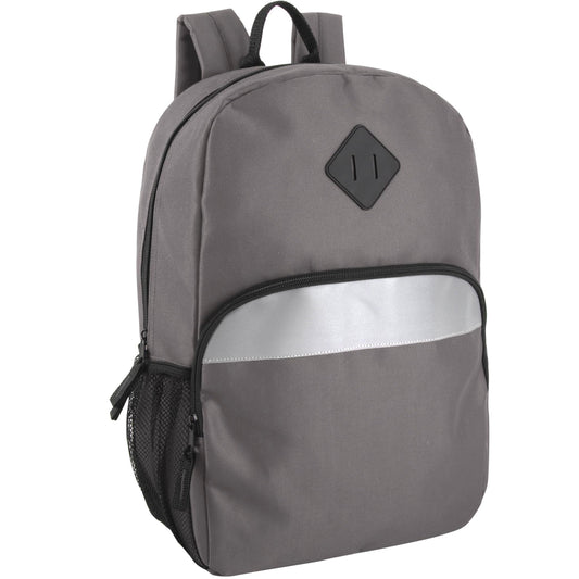 Trail maker Bulk Kids Reflective Backpack Wholesale 24 Pack Backpacks with Side Pockets, Padded (10 Colors Pack)