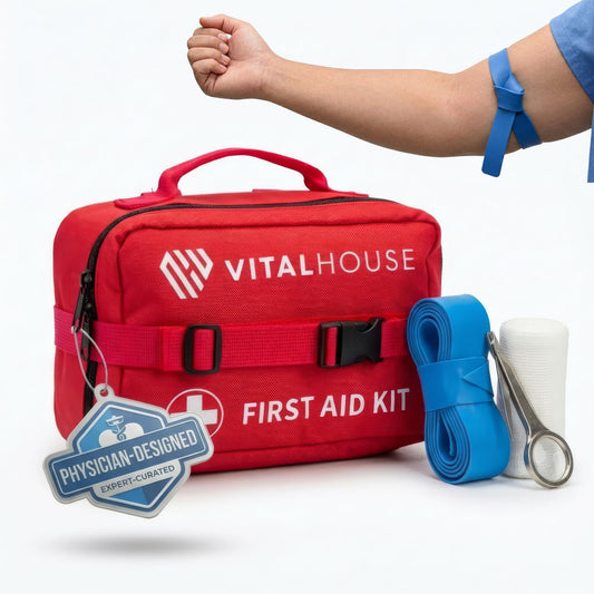 First Aid Kit 346 Piece with Tourniquet | Vital House Physician-Designed Emergency & Trauma Supplies for Home, Car, Travel, Camping & Hiking