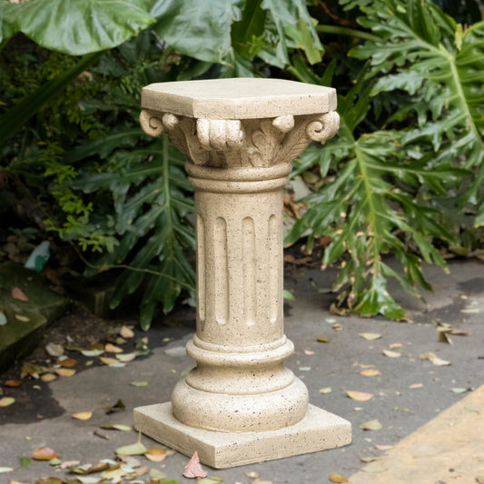 Garden Decorative Column, 26.25" Magnesium Oxide Garden Pedestal Column Plant Stand Weatherproof Pedestal for Sculptures Heavy Duty Plinth Suitable for Weddings and Dining Tables, Indoor/Outdoor