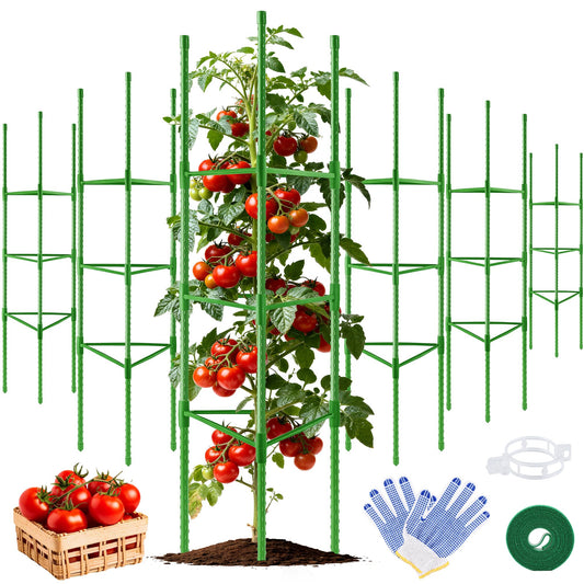 WAENLIR 6 Pack Tomato Cages for Garden, Up to 51 Inch Tomato Trellis for Raised Garden Bed, Plant Stakes for Pots, Durable Tomato Plant Support Garden Stakes for Climbing Plants