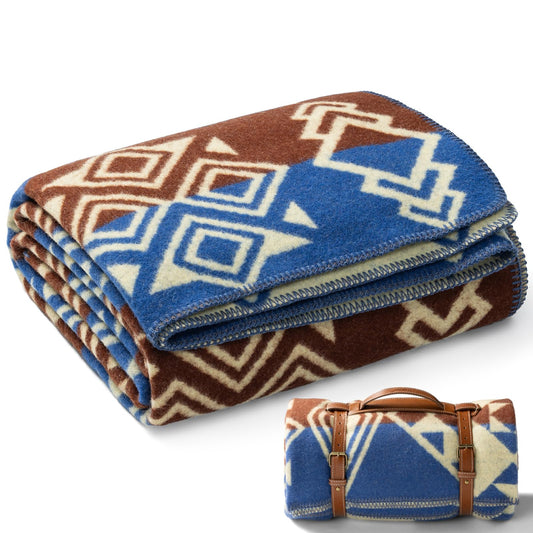 Molithe 100% Wool Blanket, 62" x 86", Warm, Thick, Washable, Military Wool Blanket, Great for Camping, Outdoors, Sporting Events, Survival Kits Rock