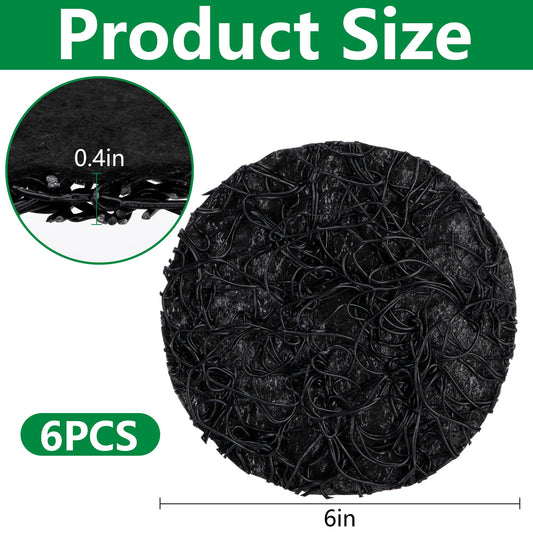 Mizelu 6 Pack Pot Mesh Drainage Discs, 6 Inch Thickened Drainage Hole Insert Pads, Reusable Plant Pot Bottom Mesh Mats for Indoor Outdoor Gardening to Prevent Soil Loss and Keep Root Healthy