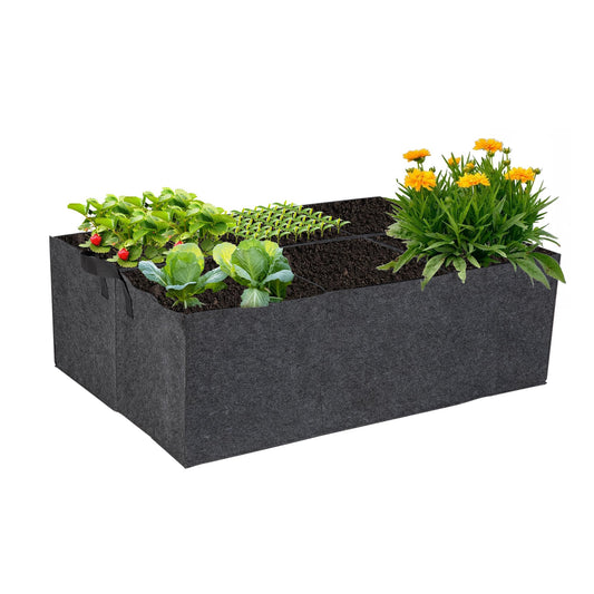 FVOTNW 1-Pack 6 Grids Fabric Grow Bags, 3x2x1ft Thickened 400G Nonwoven Fabric Raised Garden Beds with Handles - Indoor Outdoor Planters for Vegetables, Herbs, Flowers