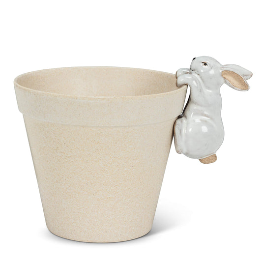 Abbott Collection Climbing Bunny Pot Hanger - Ceramic (3.5" L)