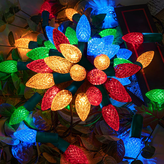 AWQ 200LED C6 Christmas String Lights, 66 FT, Multicolor, Waterproof, 8 Modes, Timer Function, Model JT-EL/FC300V0300