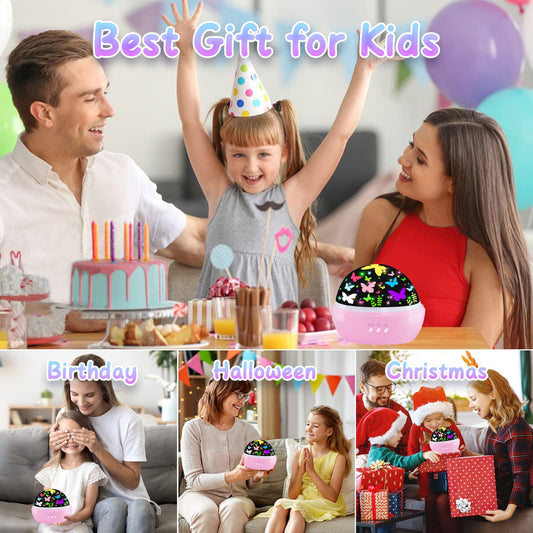 Butterfly Decorations Toddler Toys for 3-8 Year Old Girls, 16 Colors Star Projector Butterfly Night Light, Butterflies Party Room Decor, Christmas Easter Birthday Kids Toys Gifts for Girls Age 5-12