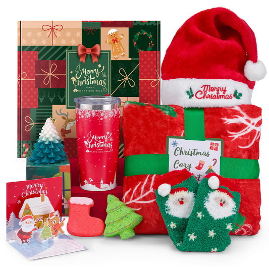 LUXULISH Christmas Gifts for Women 2025, Unique Christmas Gifts Basket for Coworker Teacher, Secret Santa Gifts for Her, Xmas Self Care Spa Burr Basket Ideas for Mom Wife Sisiter Nurse