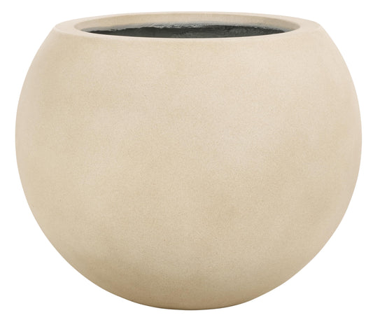 SAFAVIEH Outdoor Collection Kenslia Modern Beige Concrete Ficonstone Sphere Planter Pot
