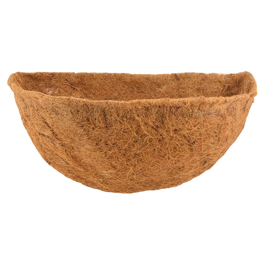 Arcadia Garden Products Extra Durable CB52 18-inch Coco Liner for Half Round Circle Wall Mounted Hanging Basket Planters, Natural Coconut Fiber Replacement Liner for Garden Outdoor Flower Pots