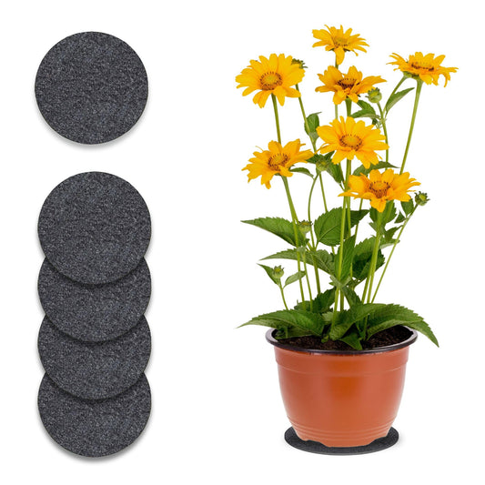 Curtis Wagner Plastics Corp. MA-800 Fabric Plant Mat (8" Diameter, Charcoal Gray, 5-Pack) - Round Fabric Plant Coasters - Use as Planter, Coaster or Pads for Your Arts & Crafts