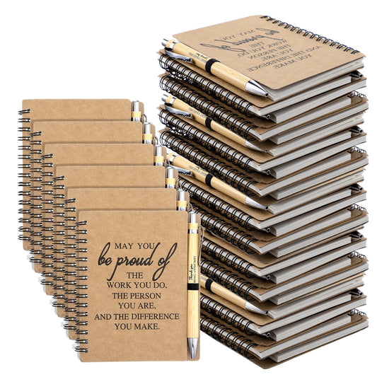Kegeeei 32 Pcs Employee Appreciation Gifts Bulk - 16 Sets of Inspirational Spiral Notebooks with Motivational Pens, Thank You Gifts for Coworkers, Office Staff, Nurses, Team & Volunteers