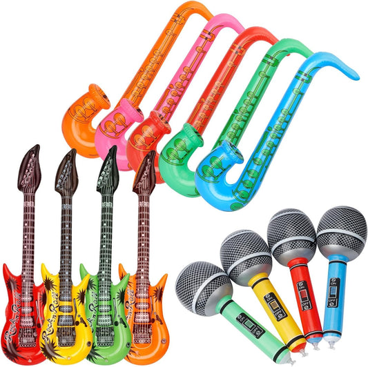 Inflatable Musical Balloons Photo Booth Props Guitar Christmas Halloween Decoration Saxophone Microphone Balloon Instrument Toys, Party Supplies Favors Decorations