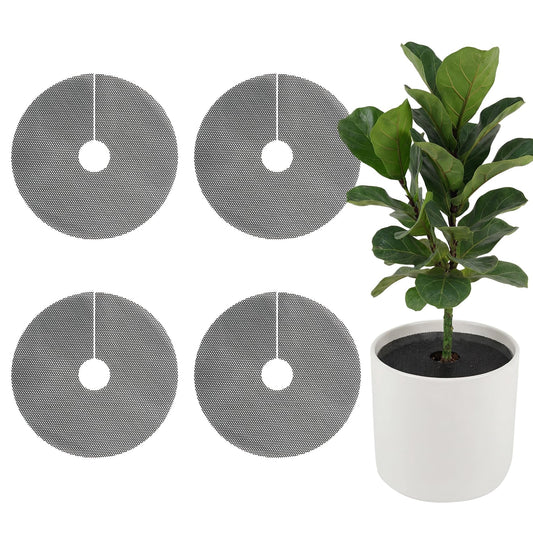 iwreaiy Plant Pot Cover 4 Pack 15.7inch Round Plant Pot Grid Plant Pot Soil Covers Away from Animal, Indoor & Outdoor Planter Covers for Flower Pots Garden Plants