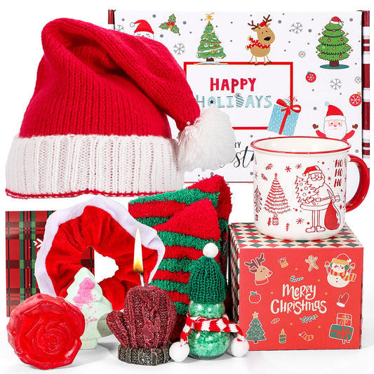 Atonofun Christmas Gifts for Women, Xmas Basket Essentials for Adults with Mug Relaxing Spa Gifts for Teen Adults Mom Wife Teen Girls