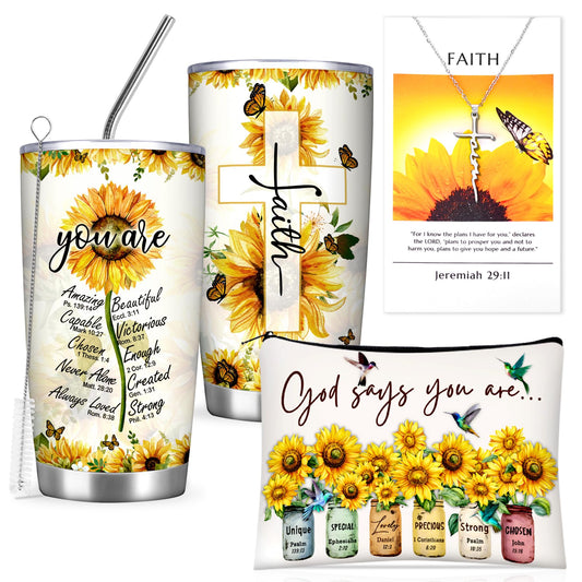 Christian Gifts For Women Faith, Sunflower Birthday Gifts For Women, Inspirational, Religious, Faith, Get Well Soon, Gift For Mom, Wife, Friend, Sister, Mothers Grandma- Gift box