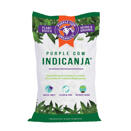 Purple Cow Organics IndiCanja 1 Cubic Foot Bag, Organic Living Soil, Clean & Natural Plant Based Water Only Super Soil for Professional Indoor & Outdoor Growers