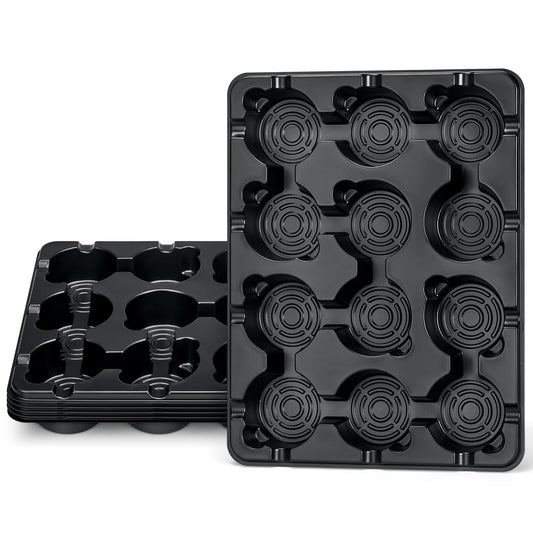 homenote 4 Inch Seed Starting Trays 5 Pack, 12-Cell Seedling Starter Trays for Indoor Outdoor Growing, Plant Starter Germination Trays for Pots Seedlings 4" Opening Compatible Pots