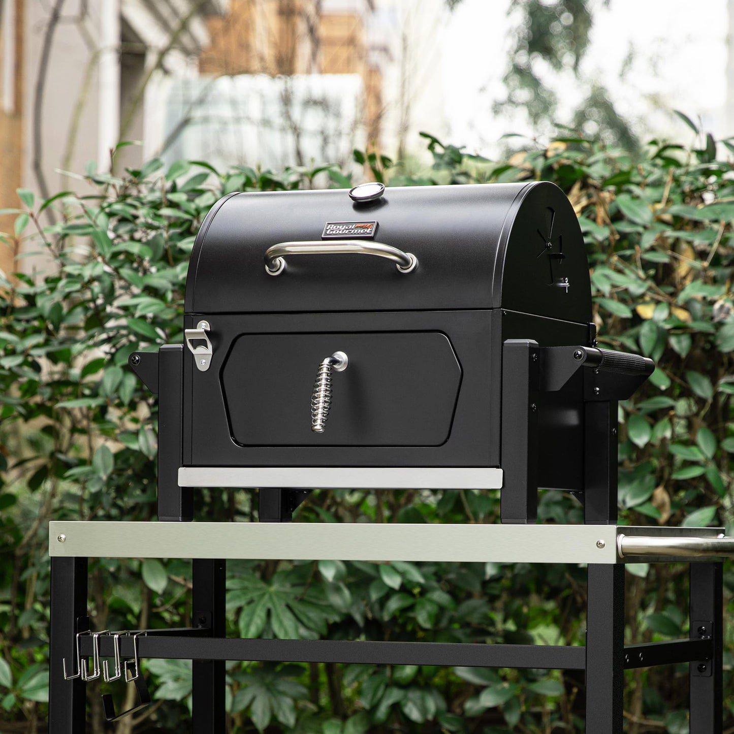 Royal Gourmet CD1519 Portable Charcoal Grill with Warming Rack, Tabletop Charcoal Grill with 303 Sq. In Cooking Area for Outdoor Camping and Picnic Grilling, Black