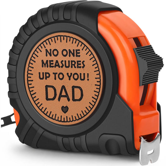 Fathers Day Dad Gifts from Daughter Son Wife, Dad Birthday Gifts, First Fathers Day for New Dad Daddy Useful Stuff, Best Dad Ever Gift, Father in Law Genuine Leather Engraved 25 FT Tape Measure Tools