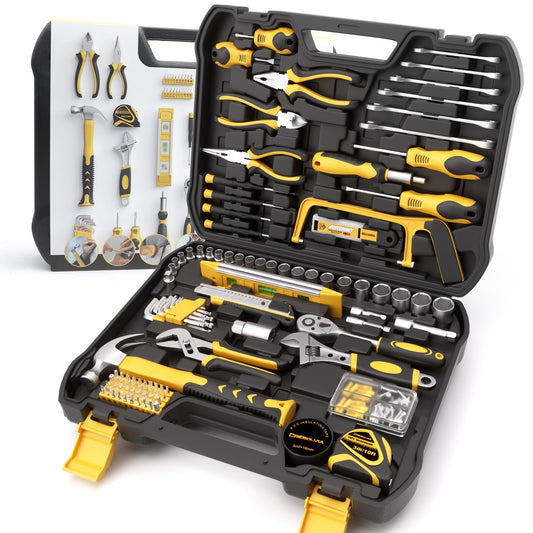 CRESOLVIA 199 Piece Tool Kit for Home,General Household/Auto Repair Tool Set,Basic Hand Tool Kit with Socket Wrench,Tool Box Case for Men,Perfect for Diyer Handyman Homeowner