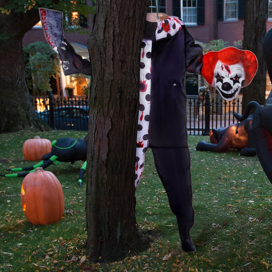Hxezoc Halloween Tree Wrapping Scary Clown with Head Decorations, 51.2 Inch Large Horror Clown for Halloween Holiday Outdoor, Lawn, Tree, Pilar, Porch Decoration