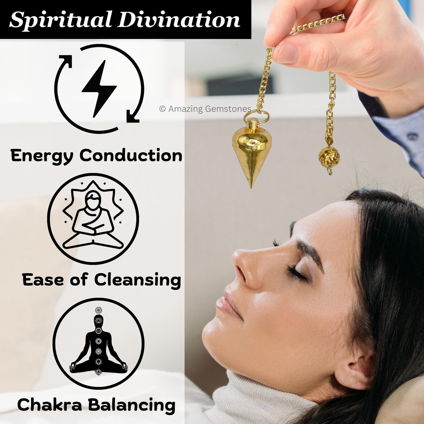 Amazing Gemstone Healing Metal Pendulums for Divination, Gold Dome Cone Steel Copper Pendulum High Energy Pendulo de Bronce Pendulos de Mesa MP95