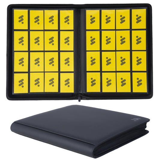 MORABTO Card Binder 16 Pocket,Trading Card Binder Holds up to 1408 Cards with 44 Sleeves,Zipper Card Holder Album Compatible with TCG/Sports Cards-Black