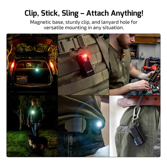 OLIGHT Oclip Pro EDC Flashlight Clip-on Light, Rechargeable 500 Lumens with Three Lighting Solutions Type-C Charging, Magnetic Flash Lights for Signaling, Cycling, Outdoor or Indoor Use(Black)
