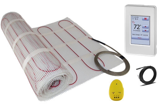 10 Sqft Warming Systems 120 V Electric Tile Radiant Floor Heating Mat with Touch Screen Programmable Thermostat