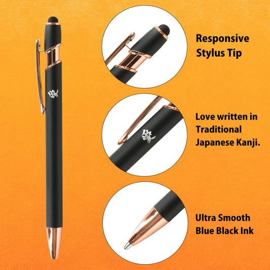 team-demi Plus Stationery Kit White (Scissors, stapler, tape, liquid glue, cutter, ruler, tape measure, pin for SIM card replacement) TD-001 30-210 With Original Stylus Ballpoint Touch Pen