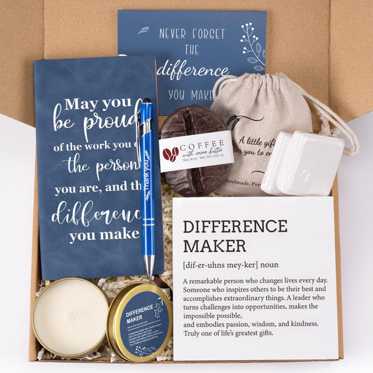 Administrative Professionals Day Gifts for Men, Employee Appreciation Gifts Bulk, Thank You Gift Box with Wooden Sign, Present for Coworkers, Teacher, Boss, Team, Mentor, Friend, Leader, Social Worker