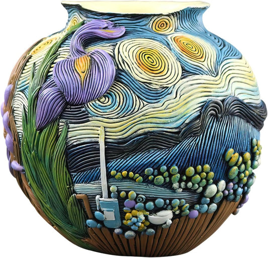 Starry Night Vase Plant Pot Unique Planters for Indoor Plants and Outdoor Plants - Unique Plant Pots and Vases for Home Decor Pot Comes with a Drainage Hole