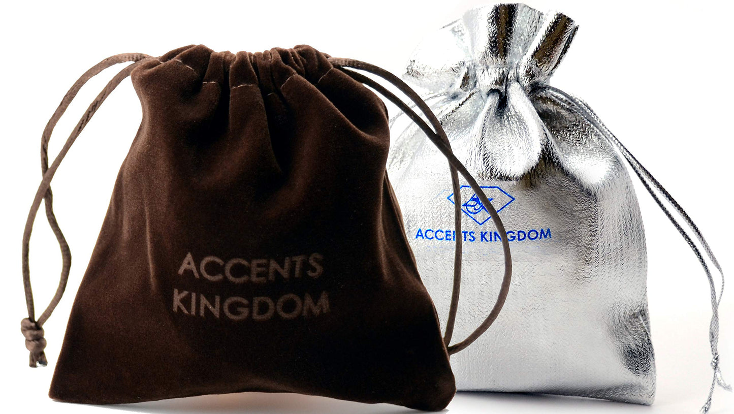 Accents Kingdom Men's Magnetic Hematite Therapy & Healing Stone with Small Drum Bead Necklace, 18"
