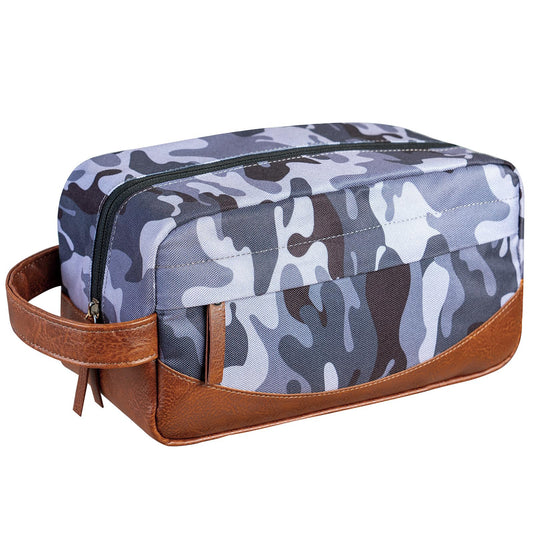 Ezday Travel Toiletry Bag for Men, Hanging Toiletry Organizer, Water Resistant Shaving Kit with Large Capacity for Travel Accessories (Camo-Gey, Medium)