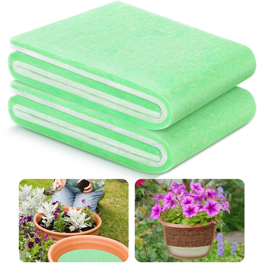 Adnee 2 Pack Flower Pot Filler Insert, 47.2" x 11.8" Soil Saver for Tall Planters, Lightweight Drainage Material & Plant Riser for Large Pots, Prevent Root Rot & Reduce Pot Weight - Cut to Fit