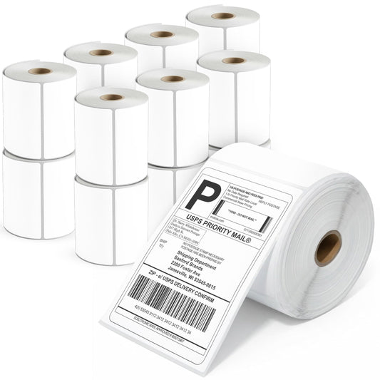Spartan Industrial - 4" X 6" Direct Thermal Labels (3750 Count, 15 Rolls) - Printable Postage Shipping Labels for Packages and Returns - Compatible with Zebra and Rollo Printers